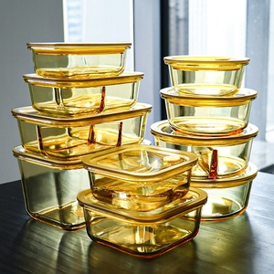 Bộ hộp đựng thức ăn thủy tinh chịu nhiệt cao, dùng được trong lò vi sóng, chất liệu thủy tinh borosilicate, kín hơi, dùng cho nhà bếp, gia đình, học sinh. - Product Image 4
