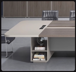 批发工厂定制尺寸现代木制办公家具会议桌交流桌 - Product Image 5