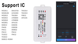 SP108E WS2812B WS2811 WS2801 светодиодный контроллер Wi-Fi iOS Android App беспроводной пульт дистанционного управления DC5V ~ 24V SP108E для SK6812 SK6812-RGBW