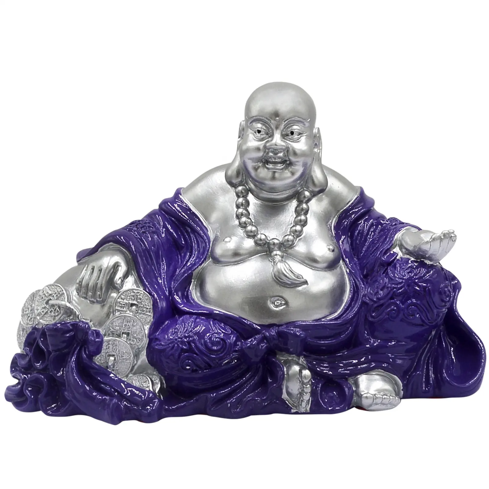 Feng Shui NGAN Chee statua di Buddha che ride in Royal Purple Home amuleto ornamento W5254