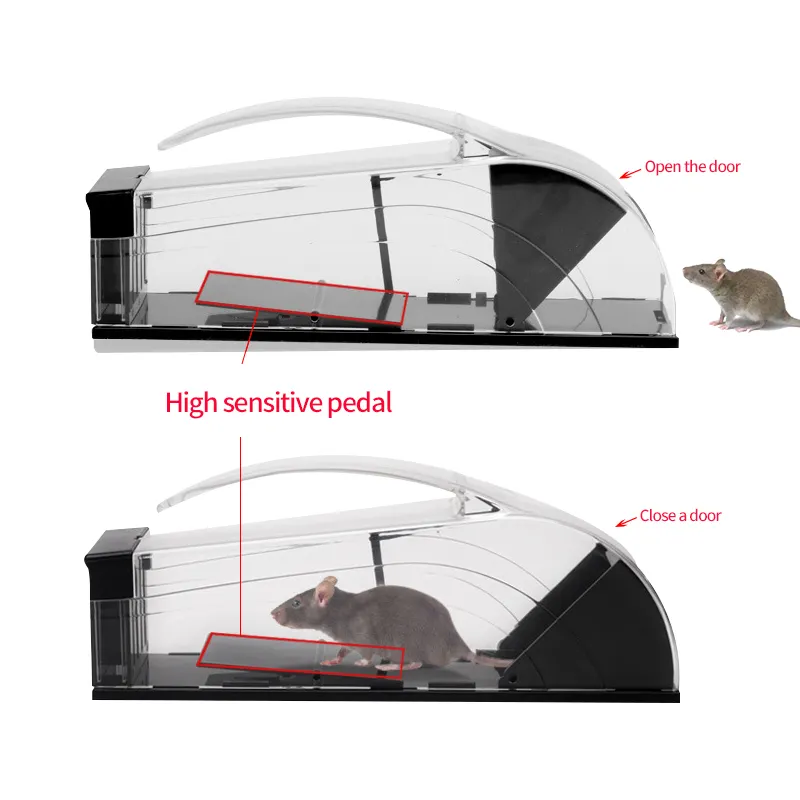 Piège à souris sans cruauté prise en direct intérieur pour la maison extérieure Durable réutilisable inoffensif pour les souris rats rongeurs bouton de porte à dégagement facile