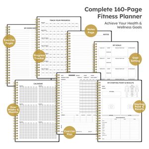 Fitness Workout Journal for Women &amp; Men A5 Workout <strong>Log</strong> Book Planner for Tracking Diary Journal <strong>Notebook</strong> - Product Image 5