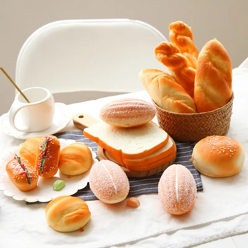 Bánh Giả Bằng Chất Liệu PU Thực Phẩm Bánh Mì Dài Pháp Nhân Tạo Cho Gia Đình Nhà Bếp Trang Trí Tiệc
