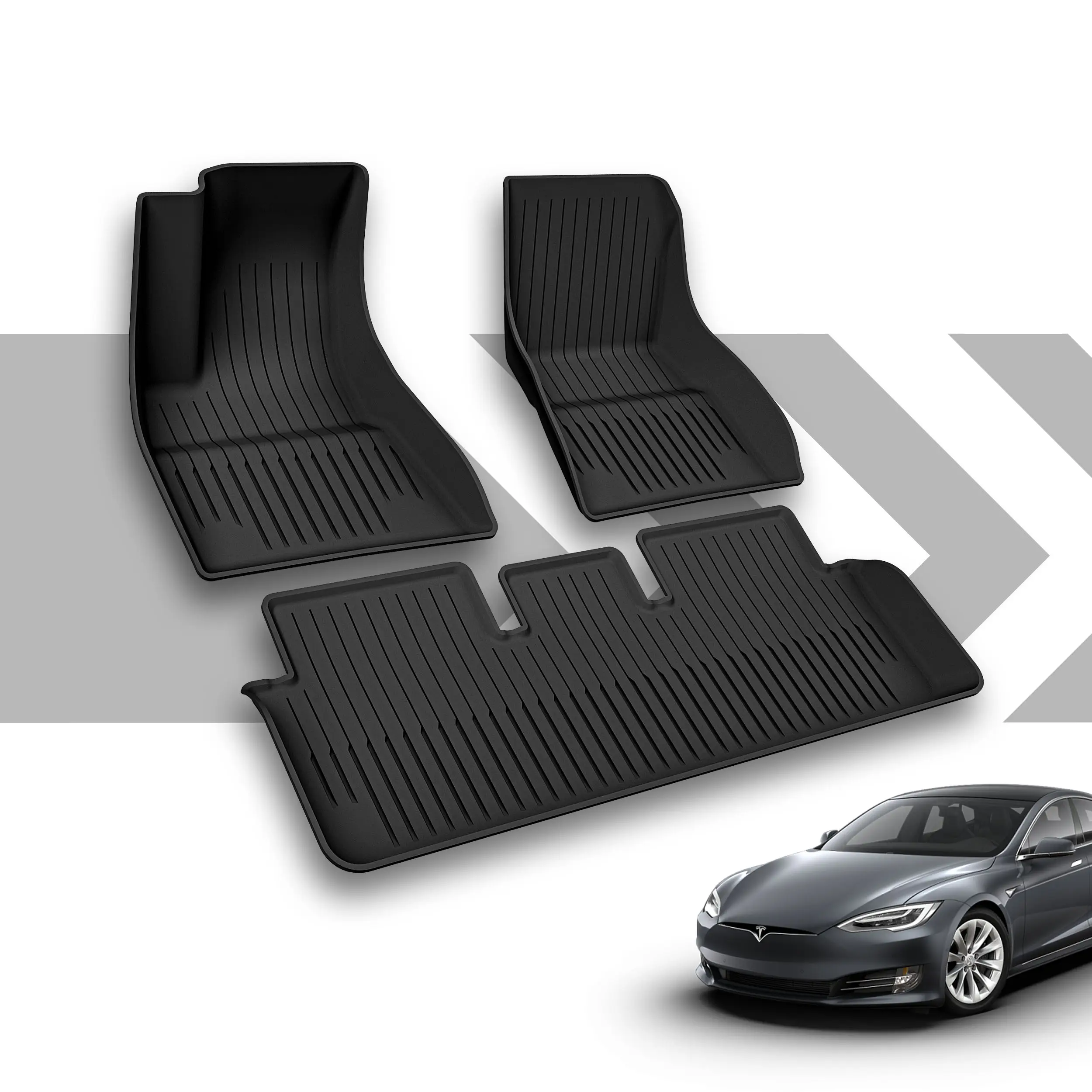 Per tutte le stagioni tappetini auto 3D TPE personalizzano Logo tappeto impermeabile per Tesla modello 3 modello Y X S tappetini auto