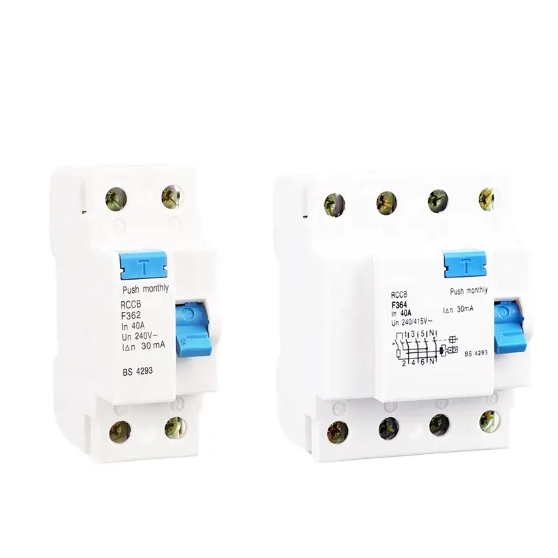 Disyuntores en miniatura serie F360 Protección de corriente residual 2P/4P con capacidad RCCB 10A 16A 20A 32A 40A 50A 60A