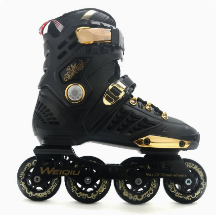 Patins noir-or avec roues noir-or