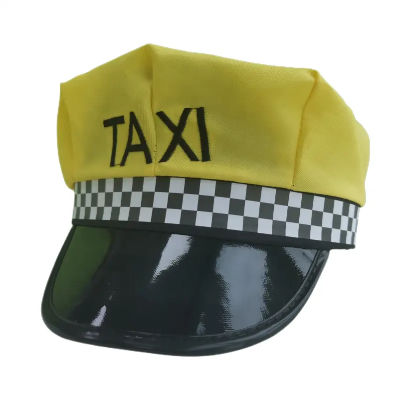 custom adult cosplay costume accessories yellow taxi hat driver cap captain hat