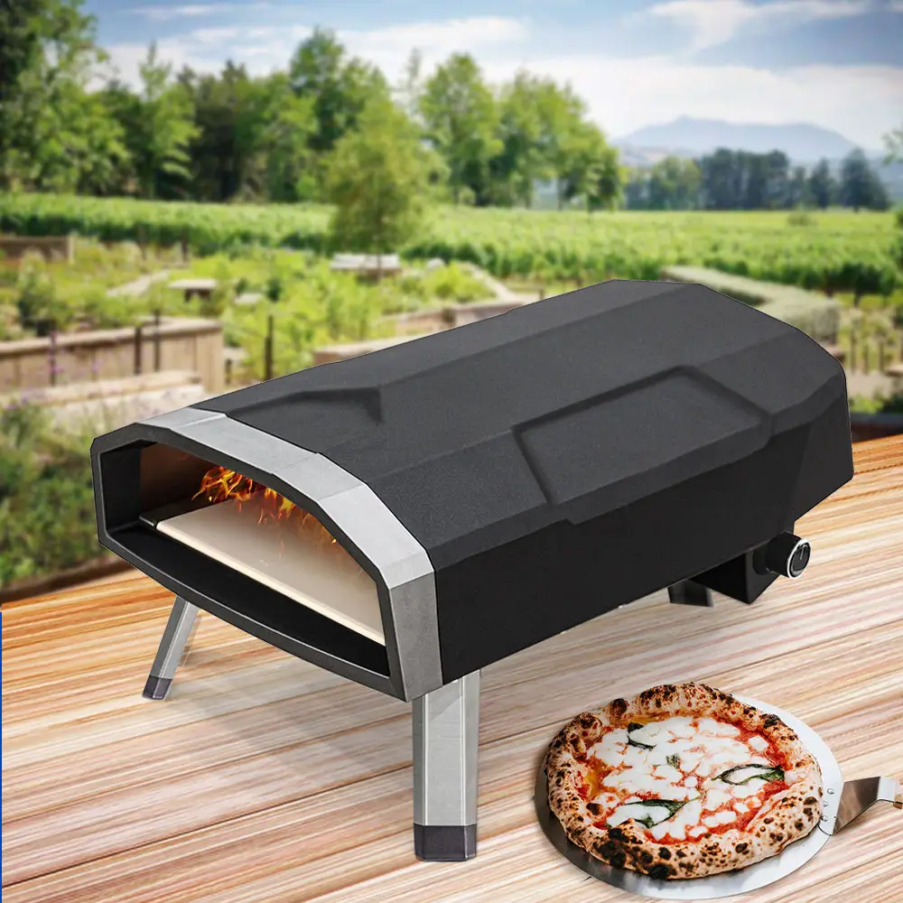 Commercio all'ingrosso 12 pollici Gaz Comercial Pizza forno BBQ Grill Home Built In Gas Machine Pizza Stone Tools forni per Pizza portatili