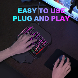 PC RGB Backlit Mini Gaming <strong>Keyboard</strong> <strong>With</strong> 35 Keys Left Hand One-Handed Keypad Wired USB <strong>Keyboard</strong> - Product Image 2