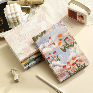 Taccuino di diario scolastico di dimensioni personalizzate con stampa floreale gratuito A5 In massa tessuto di lino tissuto con copertina rigida per taccuino - Product Image 3