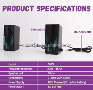 Shinedee Professional Audio 2-Way Powered RGB LED Desktop <strong>Speaker</strong> Christmas Home Theatre Subwoofer for <strong>Computer</strong> Gaming Home <strong>Use</strong> - Product Image 4