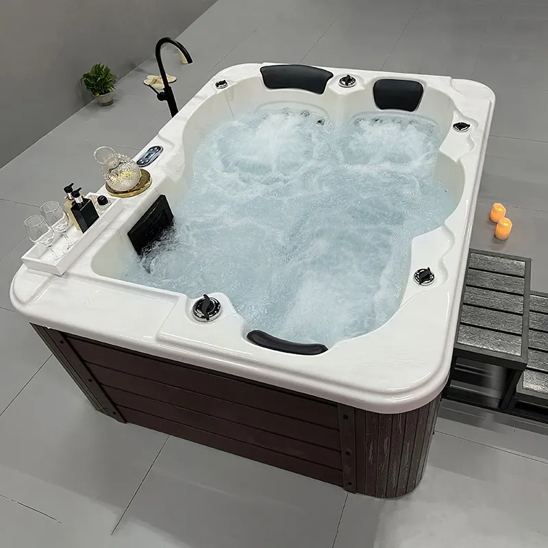 Outdoor SPA in White Acrylic 3 Person 29 Jet Acrylic Rectangular Hot Tub with Ozonator