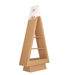 Albero di natale a forma di gancio di visualizzazione piano ha condotto la lampadina ondulato appeso mensola calze gancio di visualizzazione del contenitore di regalo di cartone di visualizzazione ad albero - Product Image 3