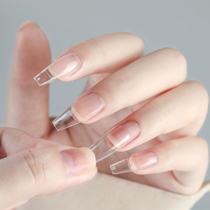 Yeni gelen tırnak ipuçları hiçbir C eğrisi kutusu kare Stiletto ekstra uzun düz ABS çivi XXXL tabut orta Stiletto Nail İpuçları - Product Image 6