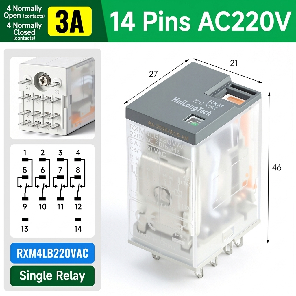 RXM4LB2P7 14 broches AC220V 3A
