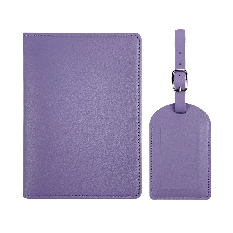 violet (couverture de passeport + étiquette de bagage)