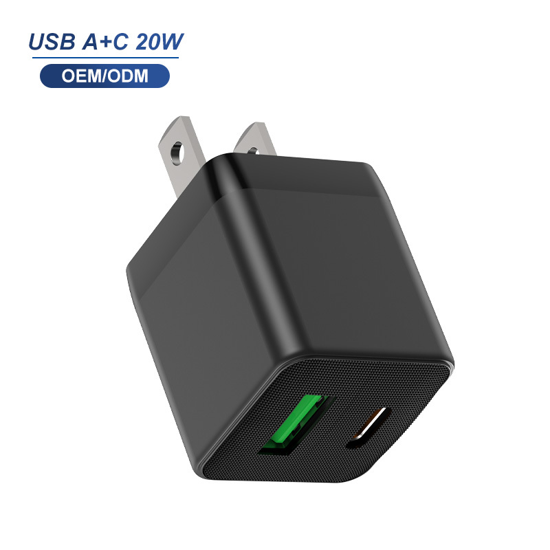 Cargador de pared negro A+C 20W