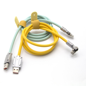120W çok renkli kalın kordon hızlı şarj kablosu dönebilir bağlayıcı mikrofon USB veri kablosu - Product Image 6