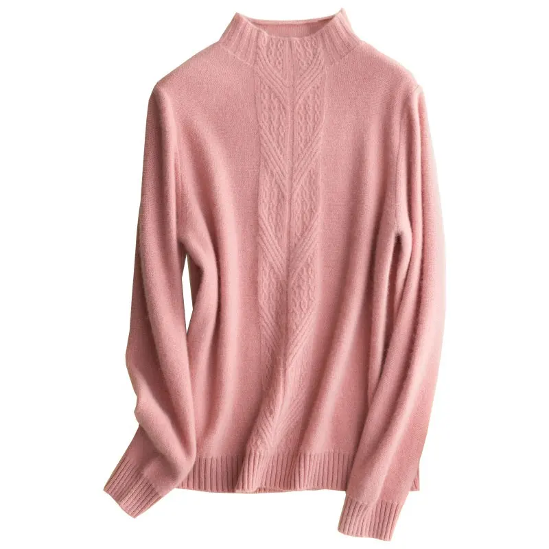 Premium custom woman o-neck wool cashmere sweater