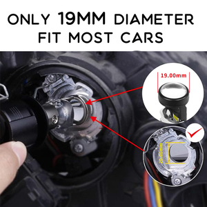 ミニ19mmLEDプロジェクターヘッドライト電球900572W H4 H7 H89005車両アップグレード用カットオフラインビームフォグライトNew