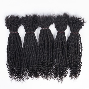 Toptan el yapımı derin tanrıça Locs tığ 100% insan saçı Dreadlocks uzantıları 0.6cm 8-26 inç - Product Image 1