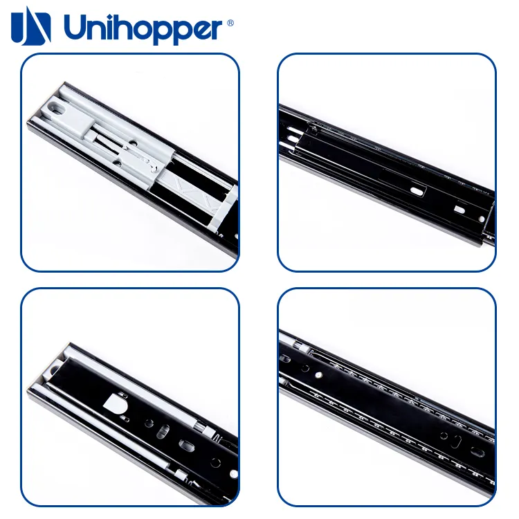 Unihopper 3 Gấp Nhiệm Vụ Nặng Nề Đầy Đủ Mở Rộng Bóng Mang Ngăn Kéo Trượt Kính Thiên Văn Kênh Đẩy Để Mở Ngăn Kéo Trượt