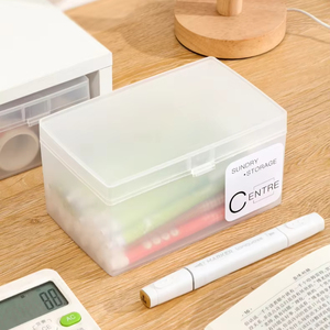 デスクトップ透明プラスチック小型正方形収納ボックス多機能ポータブル名刺整理ボックス - Product Image 2