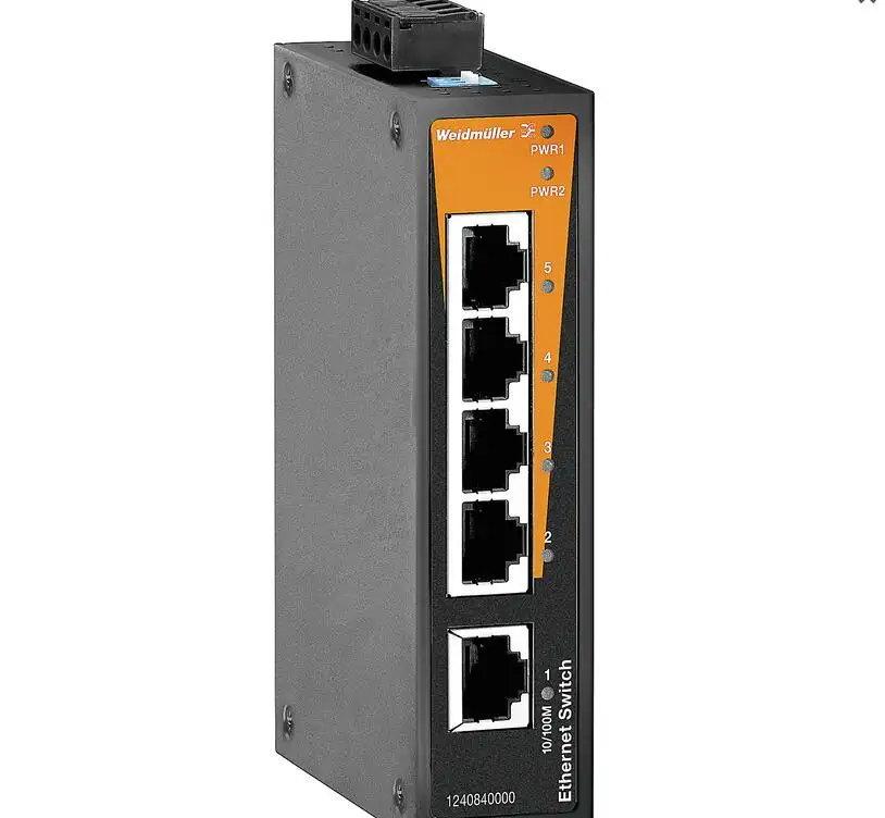 Weidmuller 1240840000 IE-SW-BL05-5TX сетевой коммутатор gigabit неуправляемый, Fast Ethernet, Кол-во портов: 5x RJ45 IP30