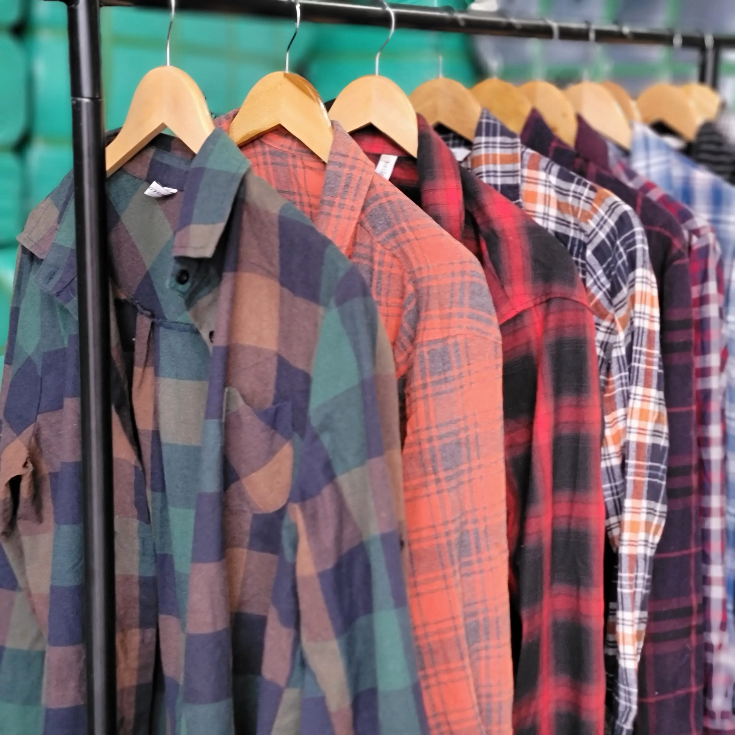 Used Shirts For Men Second Hand Apparel Full Sleeve Used Plaid shirt cheap used clothes for Men