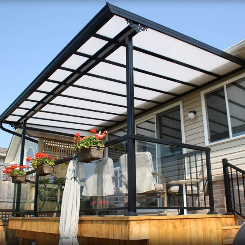 Su misura in metallo impermeabile balcone patio rivestimento esterno in alluminio patio terrazza sul tetto baldacchino