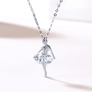 ריקוד בלט גשם שרשרת נשים 925 כסף פשוט טמפרמנט Zirconia שרשרת חג המולד מתנה