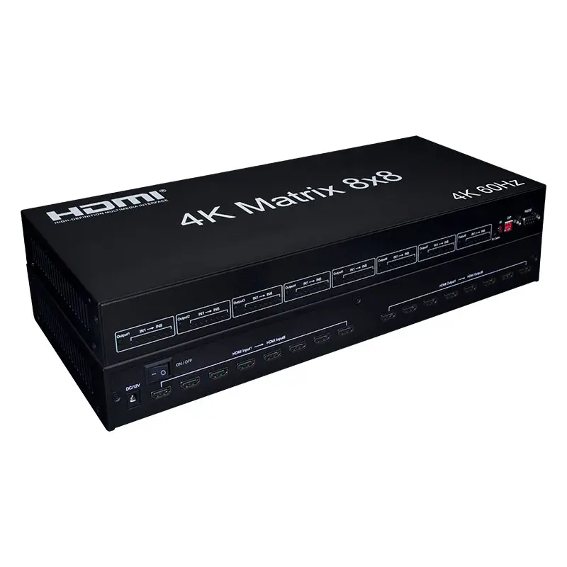 เมทริกซ์ HDMI วิดีโอ V2.0 60Hz,สวิตช์เมทริกซ์ Hdmi 8X8 RS232 Hdcp Edid 3d 1080P 4K Hdmi Matrix 8x8