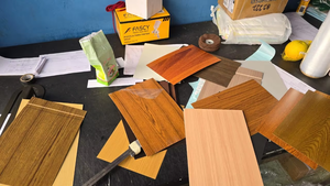 Gỗ-nhìn kết thúc cuộn dây thép PCM precoated tấm kim loại tấm gỗ VCM gỗ nhìn cho Canada siding tường bảng điều khiển cửa nhà để xe - Product Image 4