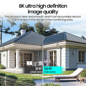 8K WiFi tre schermi quattro 10X Zoom ottico di sicurezza Audio bidirezionale esterno impermeabile IP66 banca di fabbrica Base PTZ Camera - Product Image 4