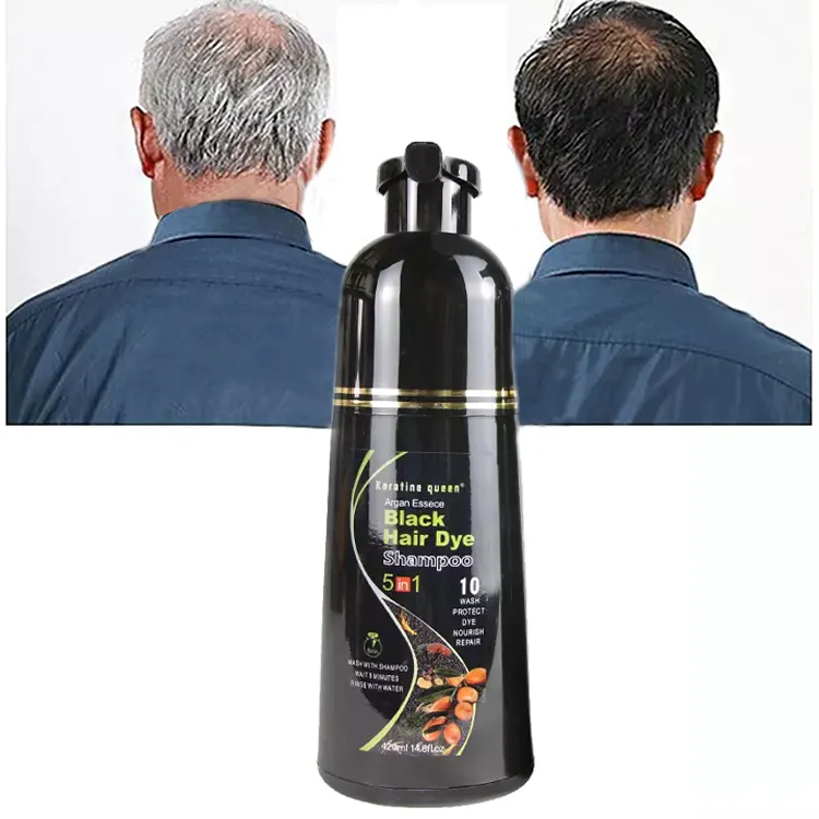 Shampooing naturel biologique à l'huile d'argan pour cheveux, couverture 100%, gris, blanc, meilleur colorant pour cheveux noir