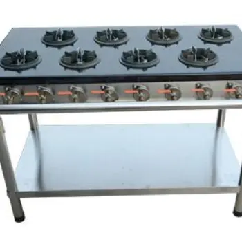 Produttore professionale commerciale stufa a gas piatta 8 fuochi stufa a gas flat top utilizzata da qualsiasi cucina