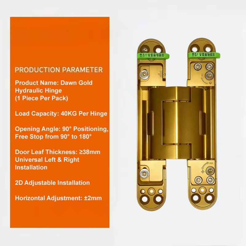 Hydraulic Soft Close 177*28 40KG Gold