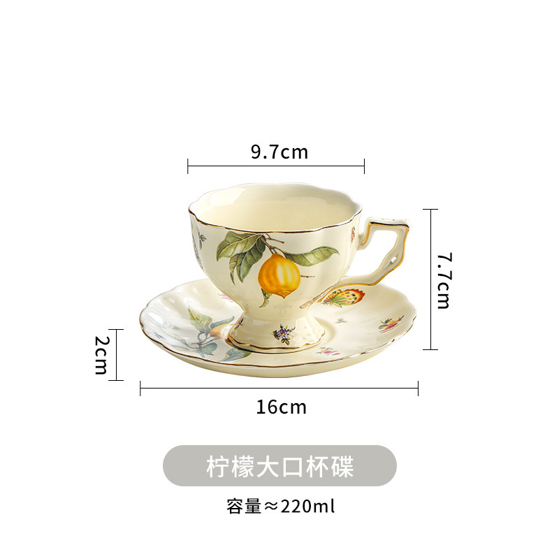 whiteLarge mouth lemon cup and saucer