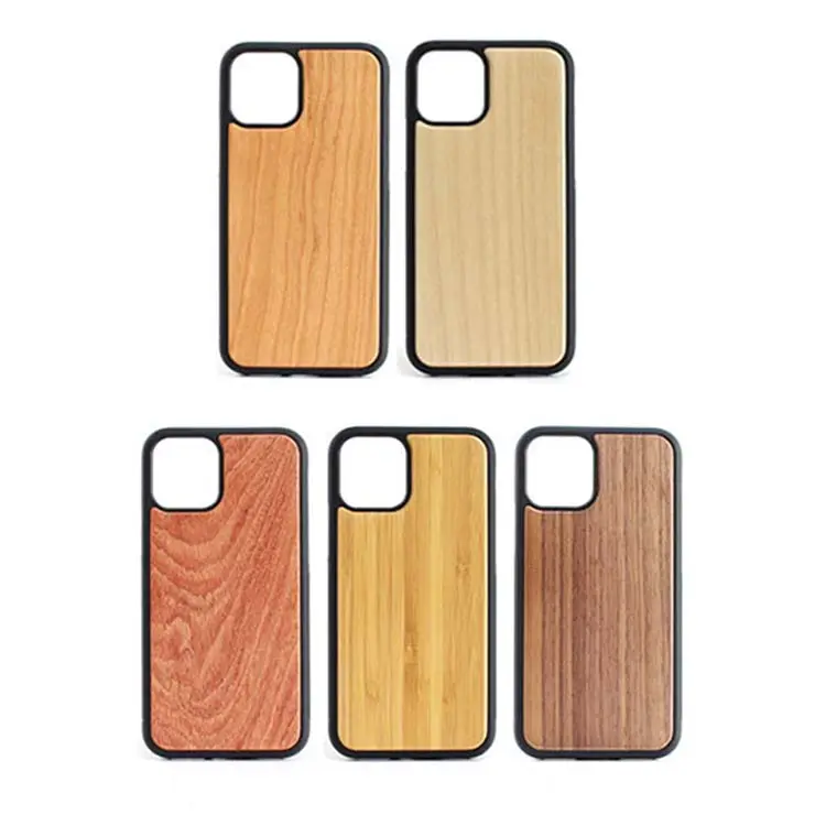 Laser Engrave Blank Real Wood Mobile Case For iPhone 13 Pro Back Shockproof Cover; Hot Sale Wooden Case For iPhone 13 Pro Max 12