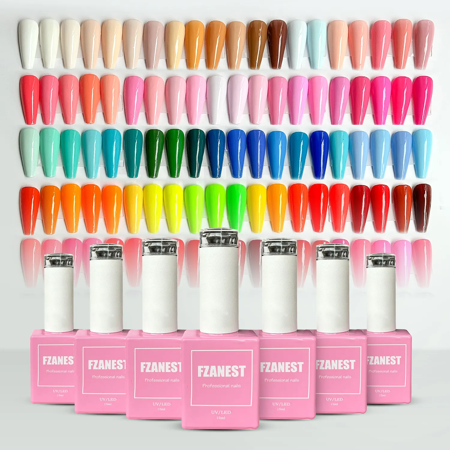 FZANEST 120 colori lampada uv/led smalto gel per unghie 2022 forniture professionali per unghie logo privato lunga durata soak off Gel polish Set