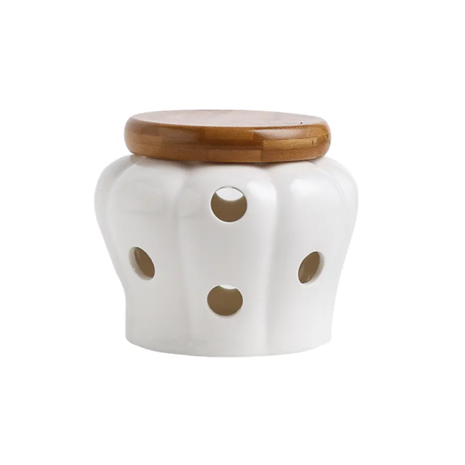 wholesale handmade breathable pumpkin style ceramic canister storage ginger jars home decor