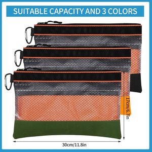 กระเป๋าเครื่องมือใสมีซิปกระเป๋าเครื่องมือขนาดเล็กสำหรับงานหนักกระเป๋าเครื่องมือแบบซิปกันน้ำพร้อมช่องใส่เครื่องมือช่างไฟฟ้า - Product Image 3