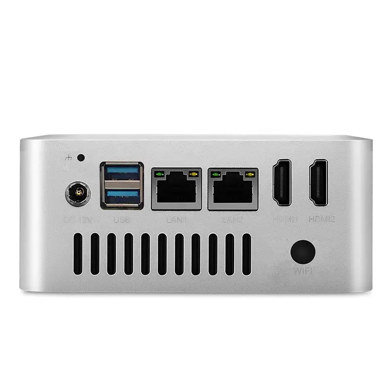 คอมพิวเตอร์อุตสาหกรรมคอมพิวเตอร์คอมพิวเตอร์อินเทล NUC กล่องฝังตัวมินิพีซีตู้ป้ายดิจิตอลลูกค้าบาง2 * LAN + 2 * COM + 4 * USB + HDM(I)+ EDP