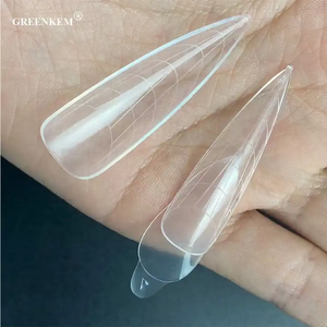 Yeni sıcak 120 adet çift formu tırnak ipuçları silikon pedleri ile özel Logo tam kare tabut Stiletto çivi tasarım için çift formlar - Product Image 5