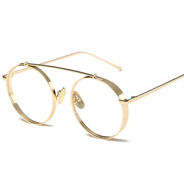 Runde Brille Männer Frauen Dicke Brille Rahmen Mann Gold Silber Brille für optische transparente Linsen Nerd Brille