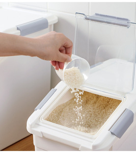 Recipiente De Armazenamento De Arroz De Grande Capacidade Com Copo De Medição Multifuncional Portátil De Armazenamento De Alimentos De Plástico