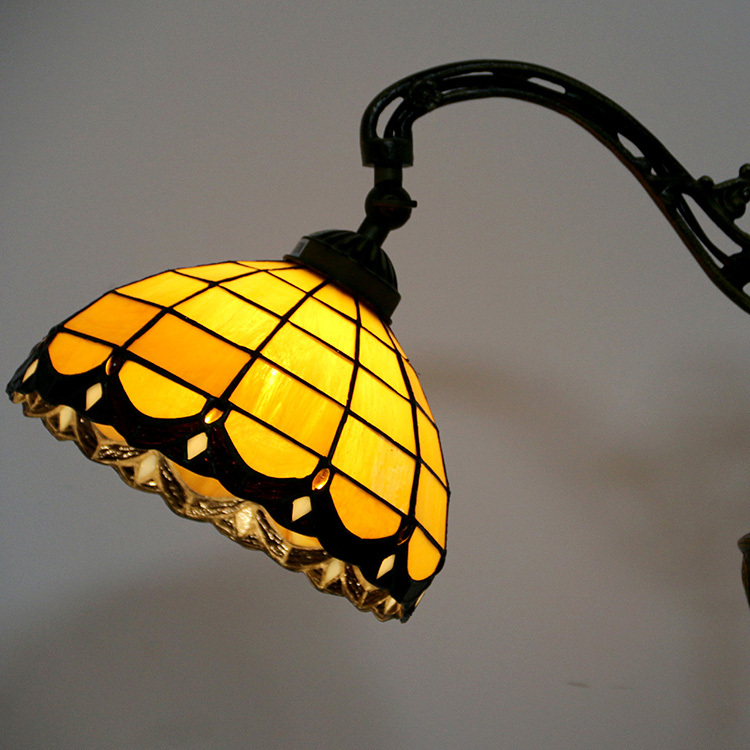 LongHuiJing 10Inch European tulip lampshade floor Lamp Living Room reading lamps Art stained glass floor lamps