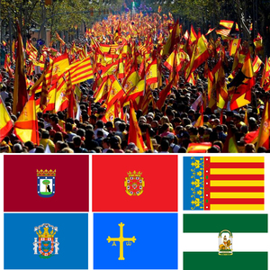 Quick Production of 100% Polyester <strong>Spanish</strong> Flag, Handflag and Banner Custom Madrid Flag - Product Image 5