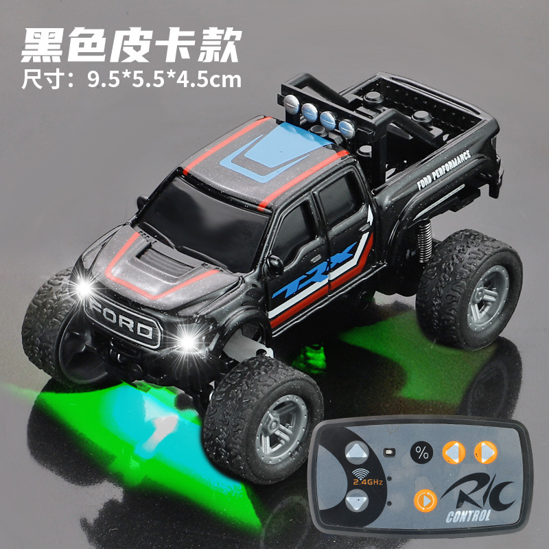 Mini coche de control remoto de aleación, modelo de camioneta negra