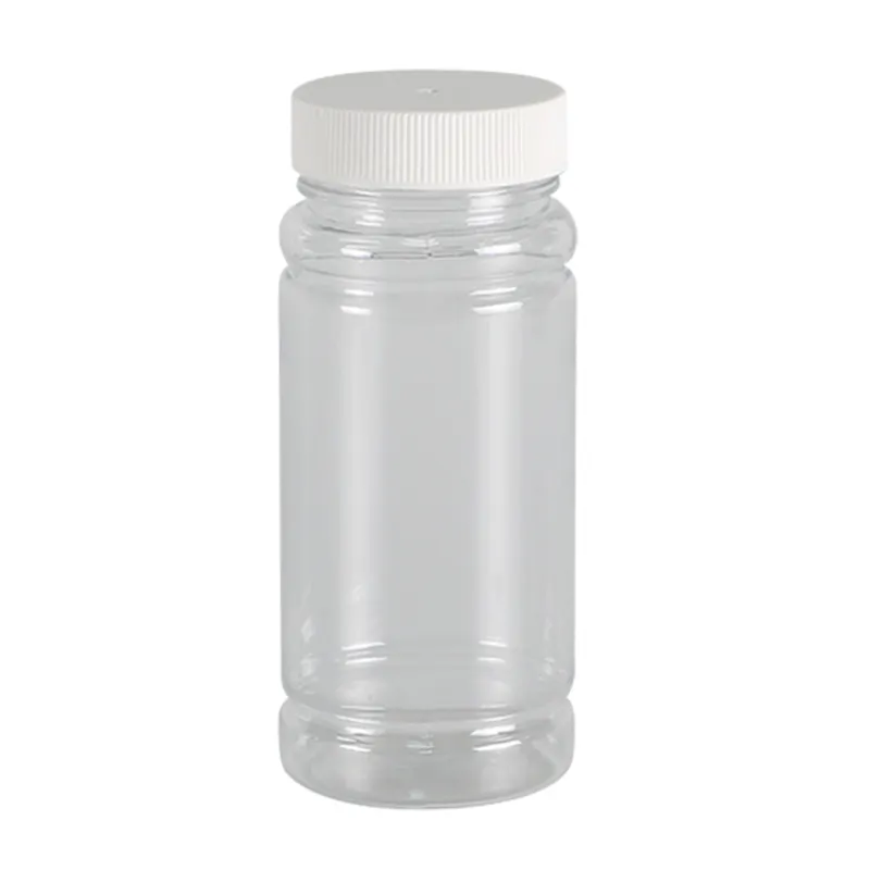 Botol kapsul plastik kosong transparan, wadah obat Vitamin kapsul suplemen plastik dengan tutup sekrup putih
